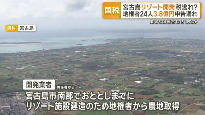 地権者のうち24人　約3億8800万円を申告せず