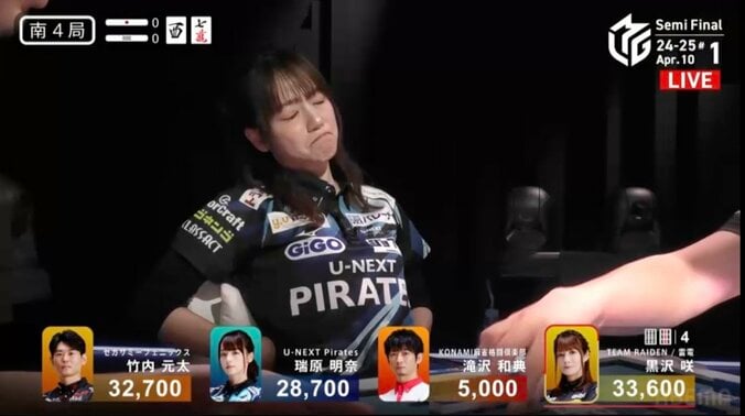 【写真・画像】アガれないんだよ～！役なしテンパイの美人雀士、アガリ牌打たれた直後の“悶絶顔” ギャップが最高「いい顔してるw」／麻雀・Mリーグ　2枚目