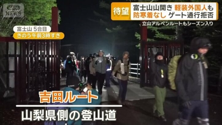 山梨県側の登山道・吉田ルート