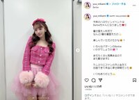 三上悠亜、“バービー人形”風の仮装ショット披露し絶賛の声「リアル推しの子」「ピンクがめちゃ似合う」