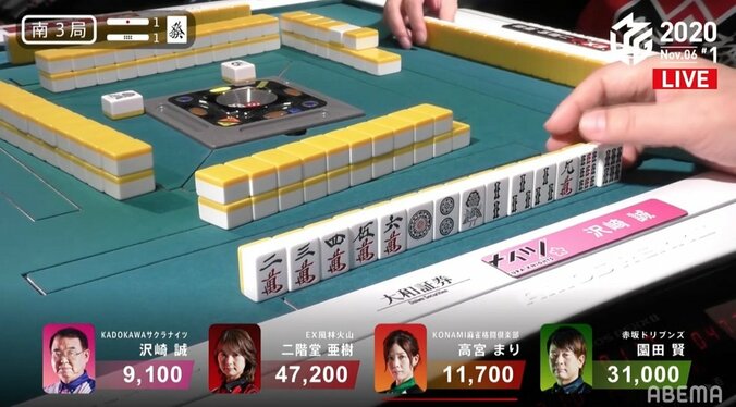 全員好配牌に解説者も「いいですね」×4回 「みんながいい手なら、みんな悪い手の時とか変わらない」の名言も／麻雀・Mリーグ 4枚目
