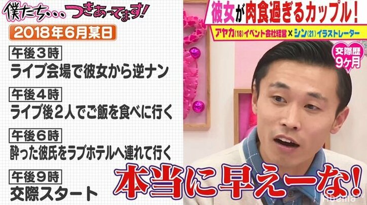 オトした人数は500人＆出会って6時間後に彼氏をゲットするイケメン好き18歳美女の肉食っぷりにかまいたちも絶句
