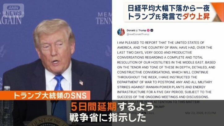 イランへの攻撃延期を発表