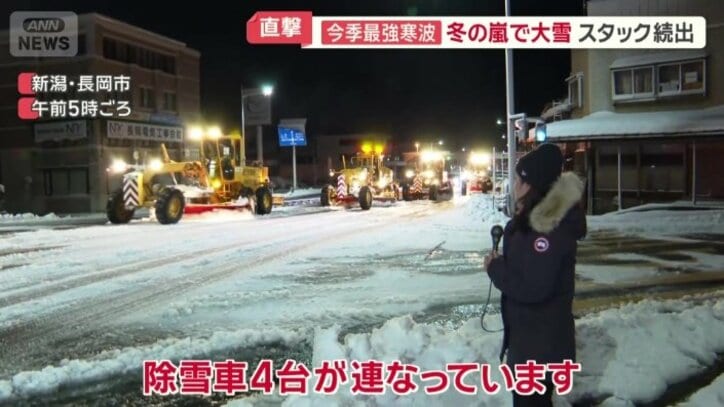 朝早くから急ピッチで除雪作業