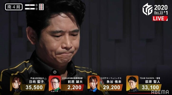 非情こそ真剣勝負…萩原聖人、念願の初トップまであと6巡で逆転喫す／麻雀・Mリーグ