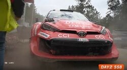 世界ラリー、トヨタの新星が“岩盤接触”でコースアウト 車暴れあわや大惨事…伝統グラベルで波乱相次ぐ、勝田は総合7位