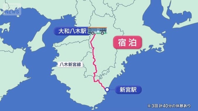 片道170キロを運転したら現地の営業所で宿泊