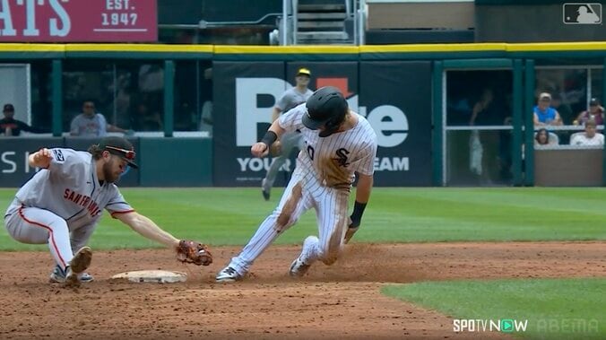 スライディングが止まった瞬間