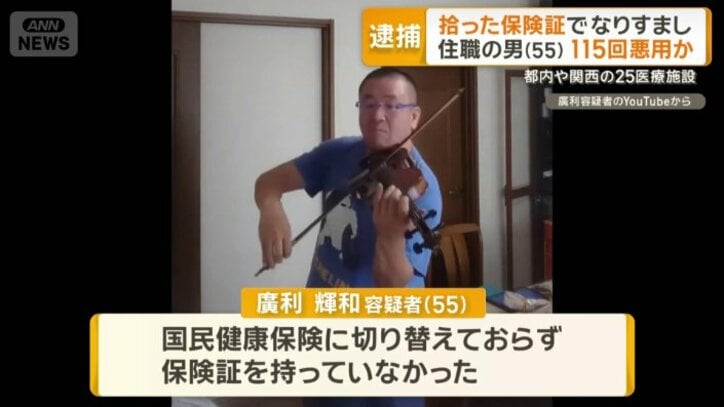 バイオリンを弾く住職