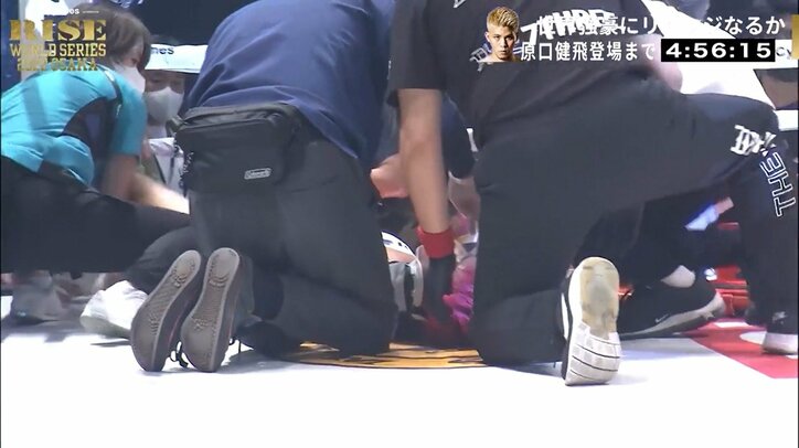 美女ダンサーと入場も“77秒”失神KO負け テンプルの「ハートマーク」を打ち抜かれ担架投入の衝撃敗戦