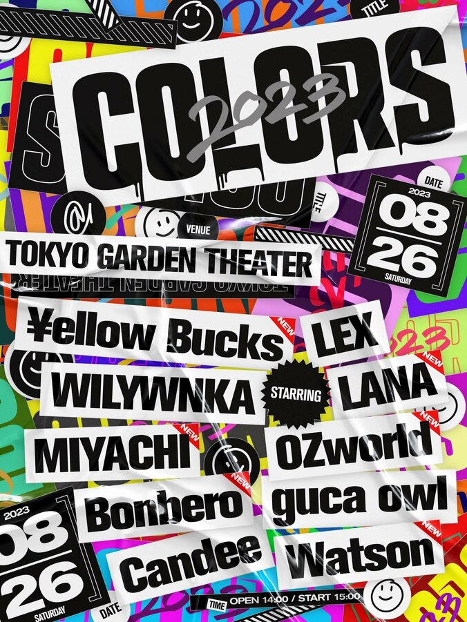 東京ガーデンシアターで開催の「COLORS」に¥ellow Bucks、Watson等が出演決定。 1枚目