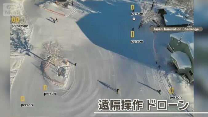 スキー場コース外の遭難続出　ドローンで捜索、28分で発見　多言語で呼びかけ可能 1枚目