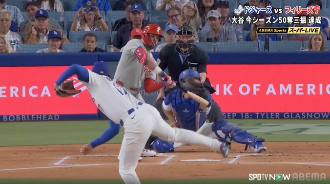 【写真・画像】大谷翔平が「スピード違反」 対シュワバーでいきなり163キロ豪速球「ギア上げた」「102！？」中継騒然　1枚目