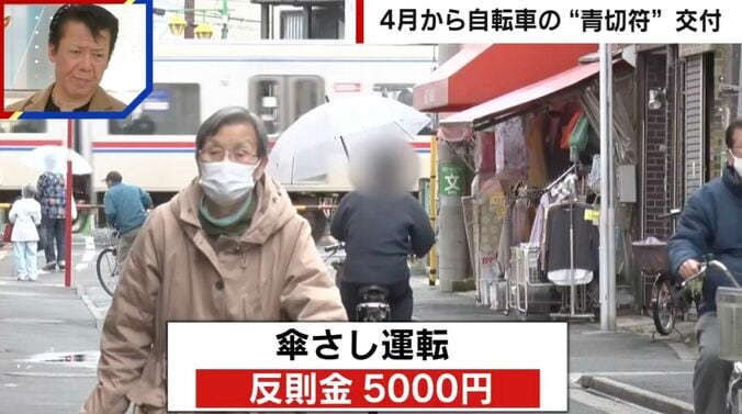 傘さし運転 反則金5000円