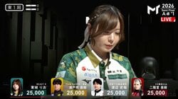大きなリボンでかわいさアップ！モデル系美女雀士・東城りお、美脚との“複合役”がファンに炸裂「スタイル好き」／麻雀・Mトーナメント