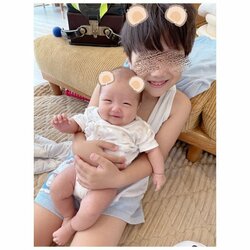 辻希美「可愛すぎん?!」 三男と次女の“激かわショット”を公開