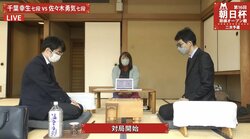 千葉幸生七段VS佐々木勇気七段 対局開始 勝者は午後2時からもう一局／将棋・朝日杯