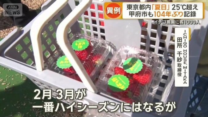 「暖かいとお客さんの入りは多い」