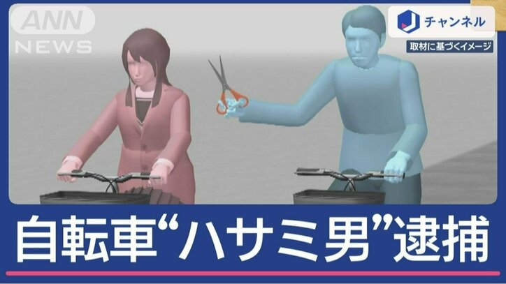 自転車“ハサミ男”逮捕　女子中学生の“髪とコート”追い抜きざまに切ったか