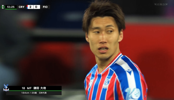 この日は2ゴールに絡んだ鎌田大地