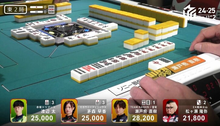 【写真・画像】仲間のラスを即払拭! 闘神・瀬戸熊直樹、攻撃全振りの清一色満貫でファン歓喜の個人3勝目「粘り強くやりたい」/麻雀・Mリーグ 2枚目