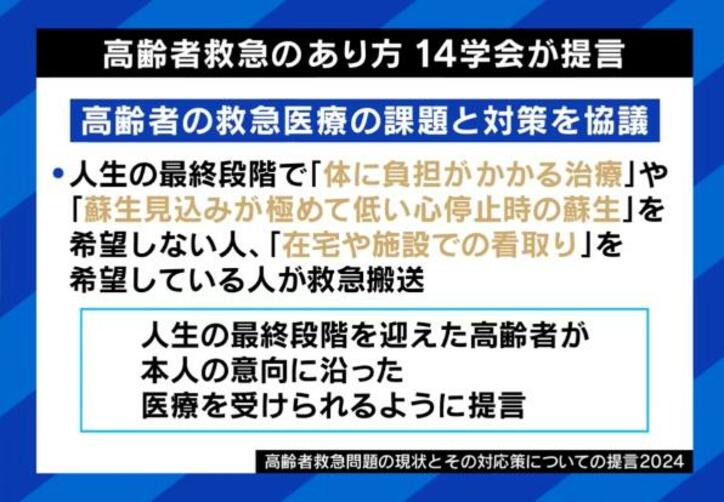 【写真・画像】望まぬ延命治療なぜ起きる？｢高齢者救急｣現場の課題は？“日頃から意思表示”の重要性を専門家が指摘　2枚目