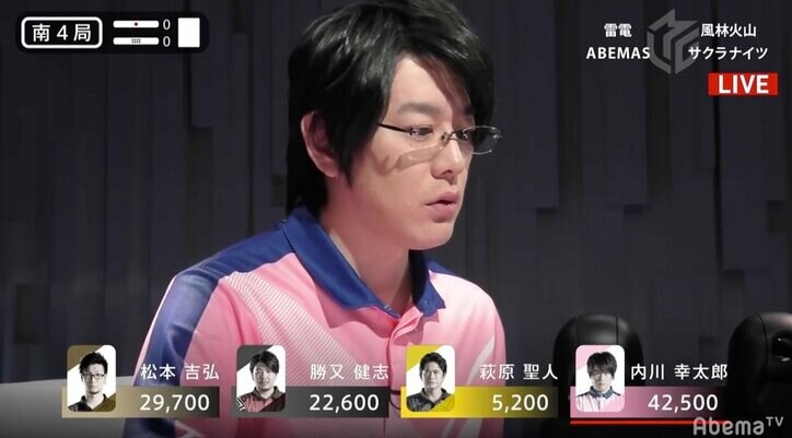 “跳んで内川”跳満3発で快勝も自己採点は「50点」チーム連勝にも謙虚なサクラのプリンス／麻雀・Mリーグ