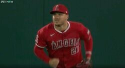 大谷翔平が抜けても戦い続ける…！ “兄貴”トラウト、フェンス激突のプレーがヤバすぎると話題に　体を張った“ジャンピングキャッチ”にファン騒然 「カッコ良すぎる」「トラ兄さすが」