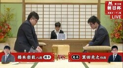 黒田尭之四段、橋本崇載八段破る　二次予選進出決定／将棋・朝日杯将棋オープン戦
