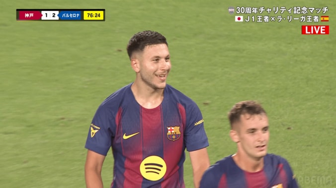 SNS騒然！ シュートも顔もメッシ？ バルサ新加入19歳、神戸３人唖然の鮮やかダイレクト弾「ボールスピードはっや」「バルドグジばり上手いやん」 2枚目