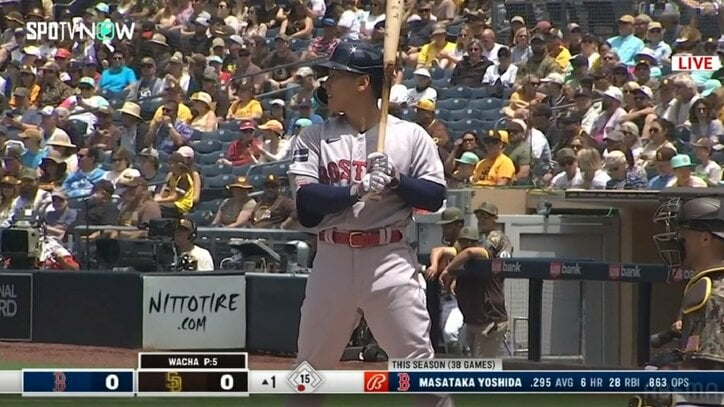 吉田正尚、今日も打った 第2打席に技ありセンター前ヒットで5試合連続安打 5月は16試合目でヒットなしはわずか3試合