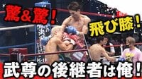 【映像】飛びヒザ一撃で失神KO