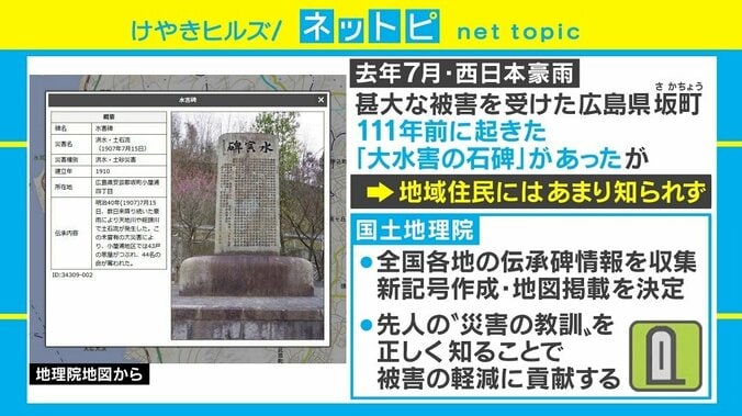 国土地理院、13年ぶりの新地図記号「自然災害伝承碑」を掲載開始 “先人の教訓”で被害軽減へ 2枚目