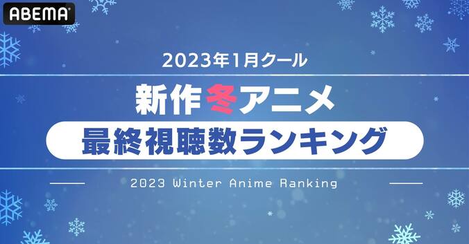 2023冬アニメ“最終”ランキング、視聴数1位は『神達に拾われた男２』、コメント数1位は『お兄ちゃんはおしまい！』 1枚目