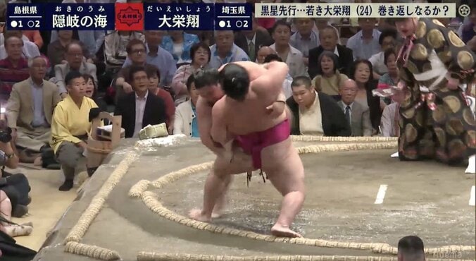 「よく耐えた、いや、よく回った」と視聴者　大栄翔、土俵際の“巻き返し”で館内を沸かせる！ 1枚目