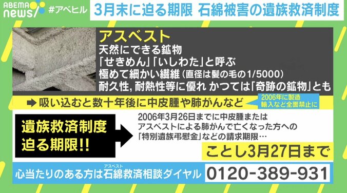 「“中皮腫”が治る時代に」闘病生活を送るアスベスト被害者の訴え 3枚目