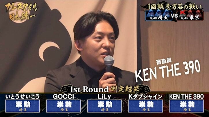 『フリースタイル日本統一』崇勲が晋平太、GOMESS、Chanceを打ち負かして“チーム東京”を無双！