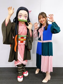 禰豆子が2人！？声優・鬼頭明里が『劇場版「鬼滅の刃」無限列車編』公開直前イベントで夢の2ショット披露