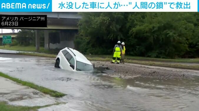 水没した車
