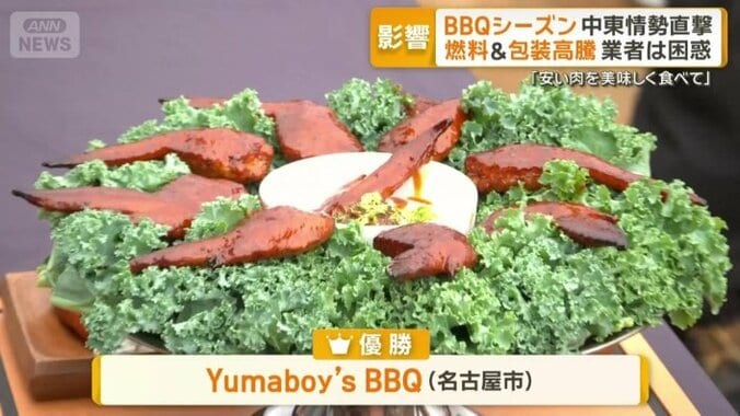 優勝チームのバーベキュー