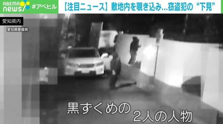 敷地内を覗き込む黒ずくめの2人…窃盗犯の“下見”映像