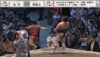 【映像】勝利後、頭フラフラ状態になる正代