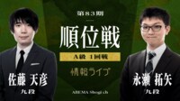 【中継】第83期 順位戦 A級 1回戦 佐藤天彦九段 対 永瀬拓矢九段
