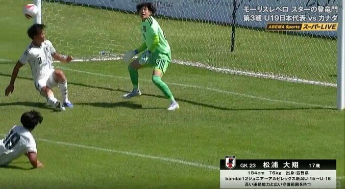 「石崎ばり」U-19日本代表守護神が“顔面セーブ”でピンチ救う 鄭大世氏も称賛「インスタに出てきそう」神プレー連発でゴール死守 2枚目