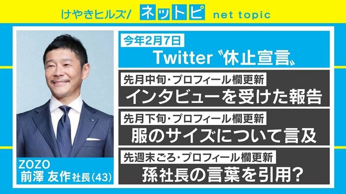 ZOZO前澤社長のプロフィール欄更新はTwitterの新しい形？ 休止宣言から3度更新 2枚目