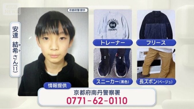 安達結希さんの服装