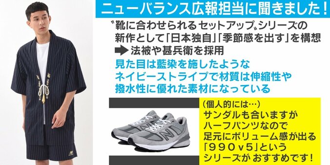 「ニューバランス」が藍染風の法被＆甚平を発売！ 担当者によるスニーカーとのおすすめコーデも 2枚目