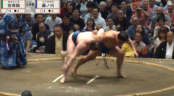 「マジかよ涙」安青錦、取組中の“異変”に心配の声 関脇・藤ノ川の猛攻に屈す 土俵下の姿に「これ以上は…」 3枚目
