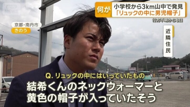 リュックの中に入っていたもの