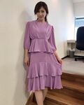 熊田曜子、落ち着いた紫のワンピースショットに絶賛の声「秋コーデですね！可愛い可愛い」